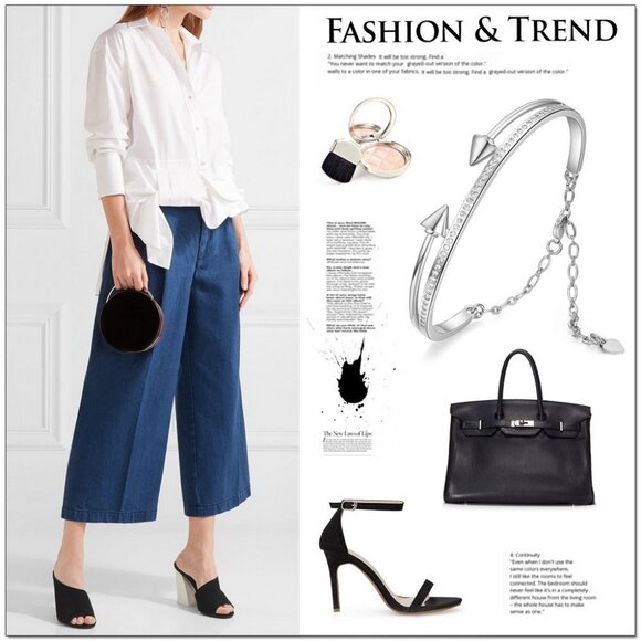 NWOT Beautiful arrows with Bling double row Silver Bracelet bangle 2/$25 - Picture 4 of 4